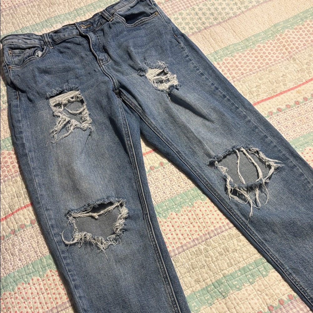 Black Label l&M Classic Blue Denim distressed jeans